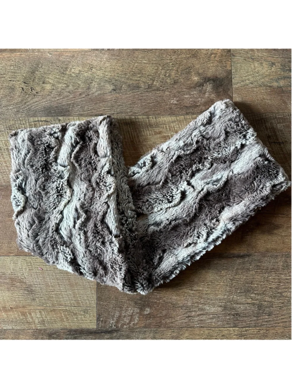 Women's LOFT Brown Grey Faux Fur Infinity Scarf One Size Summer Sale